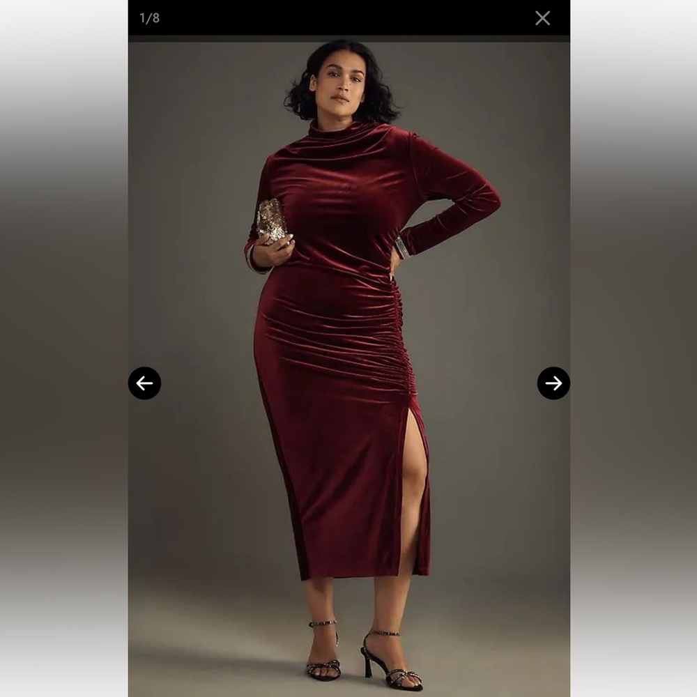 Anthropologie The Maya Dress: Velvet Long-Sleeve Edition NWT - Picture 2 of 6